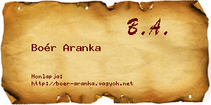 Boér Aranka névjegykártya