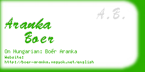 aranka boer business card